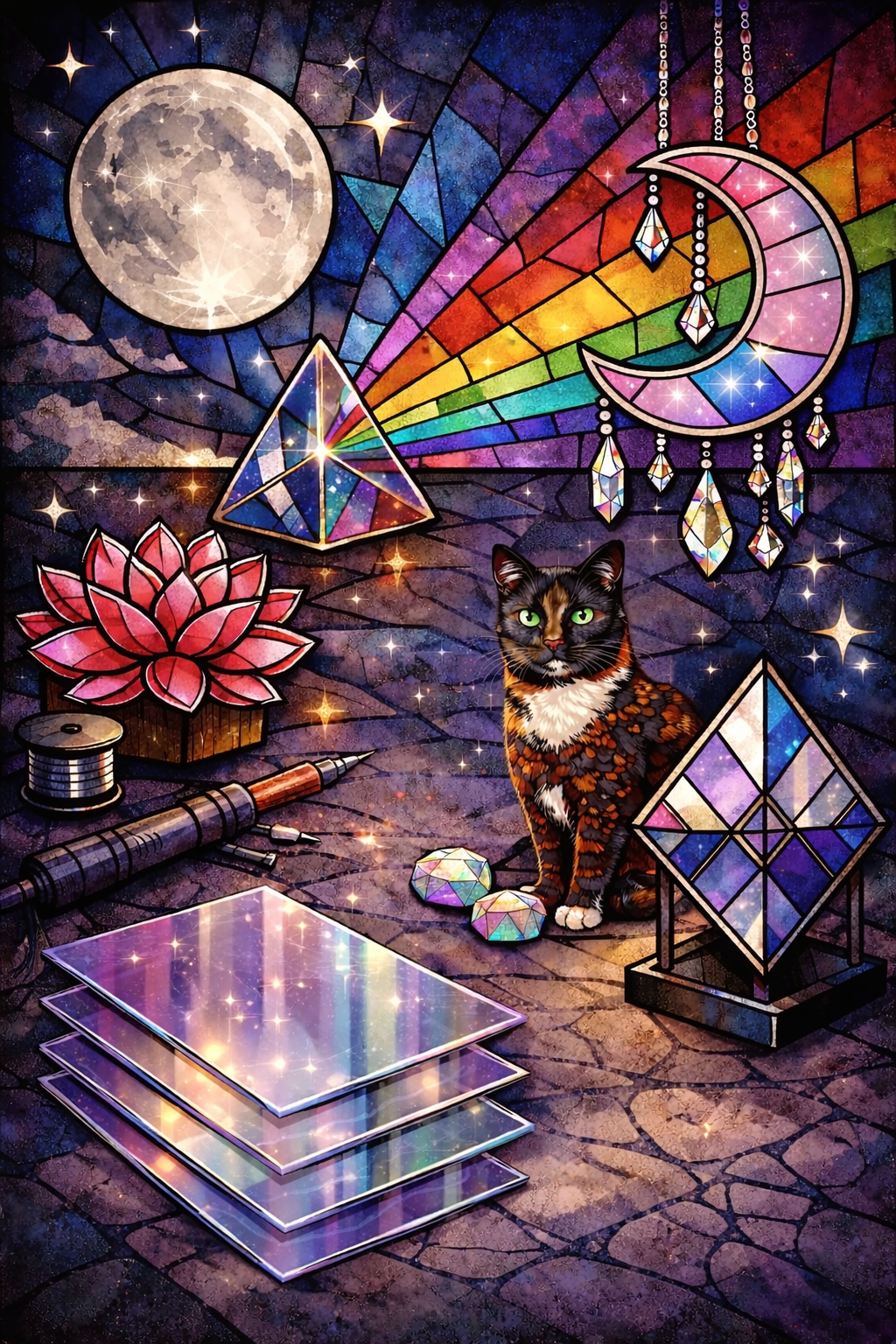 moon prism glass about illustration