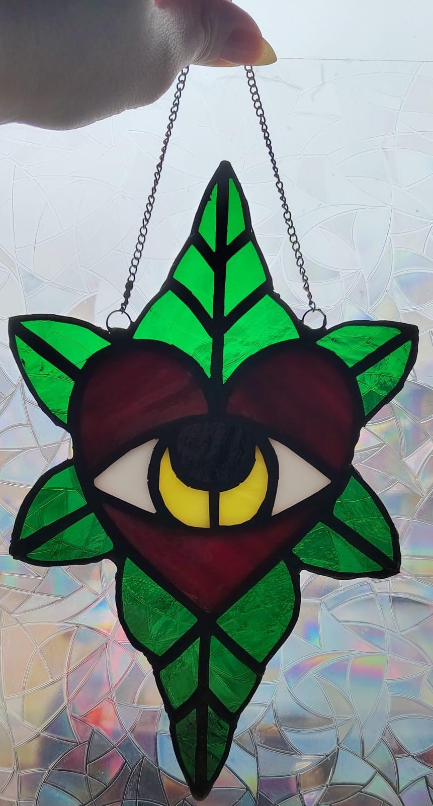 heart with eye and leaves