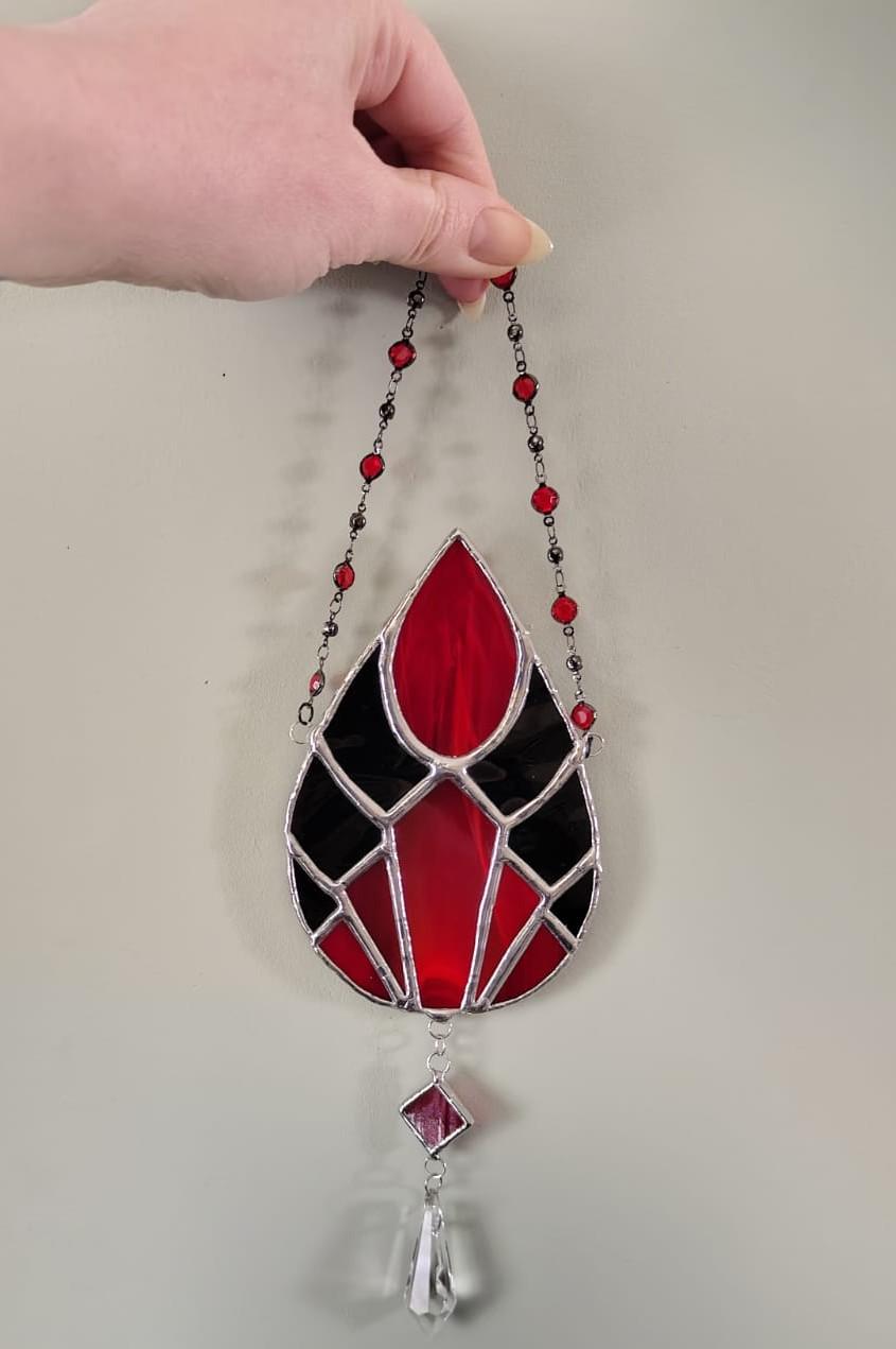 art deco drop red